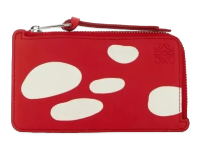 LOEWE Mushroom Coin Card Holder Classic Calf "Dark Red"