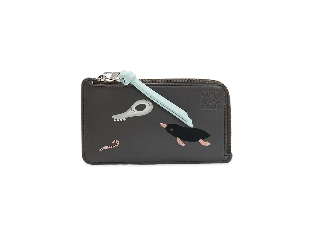 LOEWE Mandragora Coin Cardholder in Satin Calfskin "Dark Grey"