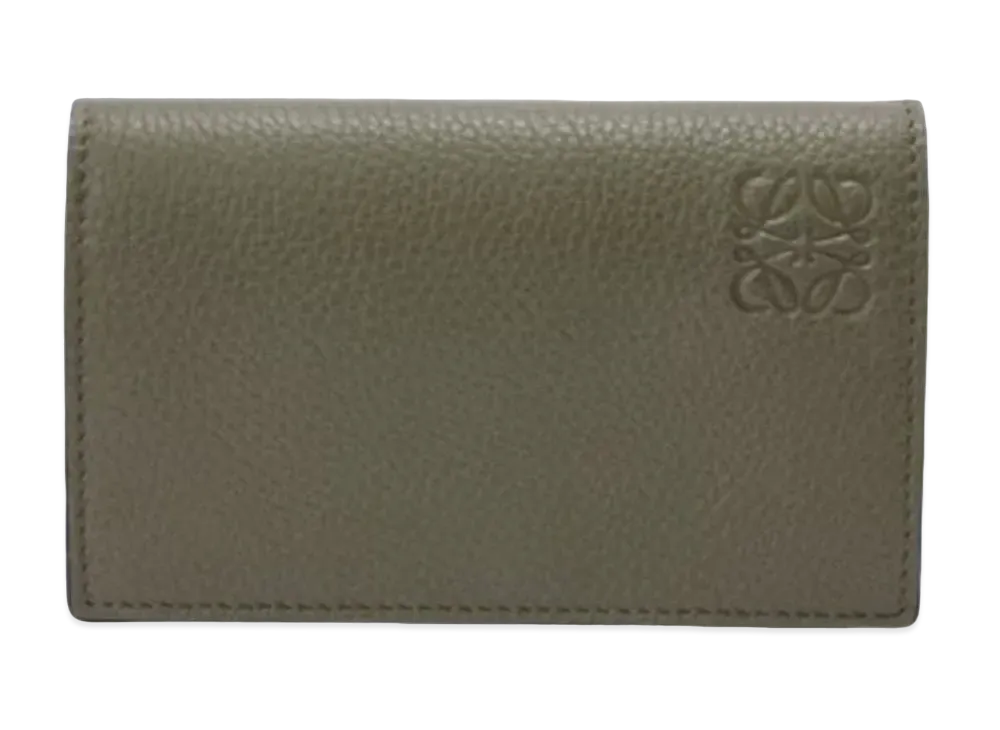 LOEWE Business Card Holder Soft Grain Calf "Khaki Green"