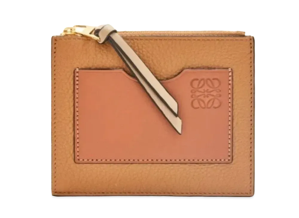 LOEWE Coin Card Holder Large Soft Grain Calf "Toffy/Tongue"