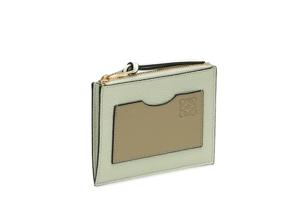 LOEWE Large Coin Cardholder in Soft Grained Calfskin "Spring Jade/Clay Green"