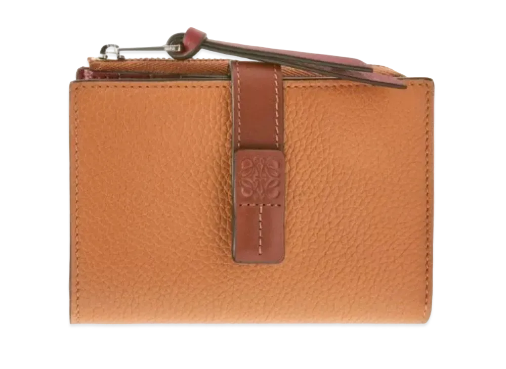 LOEWE Slim Zip Bifold Wallet Soft Grain Calf "Light Caramel/Pecan"