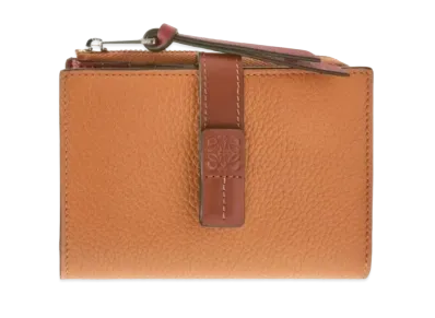 LOEWE Slim Zip Bifold Wallet Soft Grain Calf "Light Caramel/Pecan"