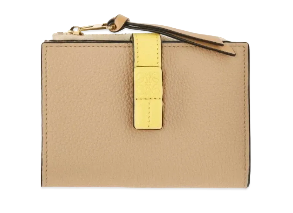 LOEWE Slim Zip Bifold Wallet Soft Grain Calf "Butter/Pale Lemon"