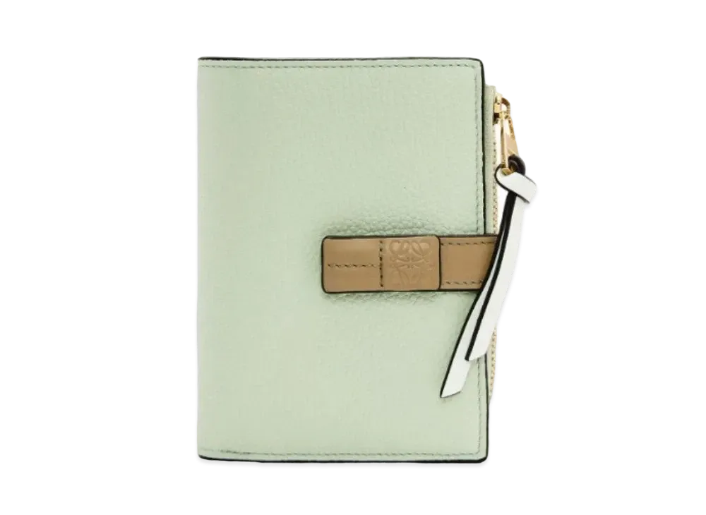 LOEWE Slim Zip Bifold Wallet Soft Grain Calf "Springjade/Clay Green"