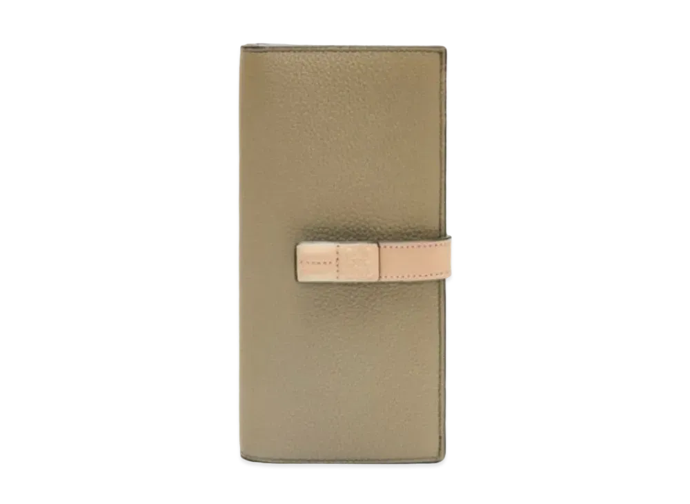 LOEWE Vertical Wallet Large Grain Calf "Art Chooke Green/Dusty Beige"