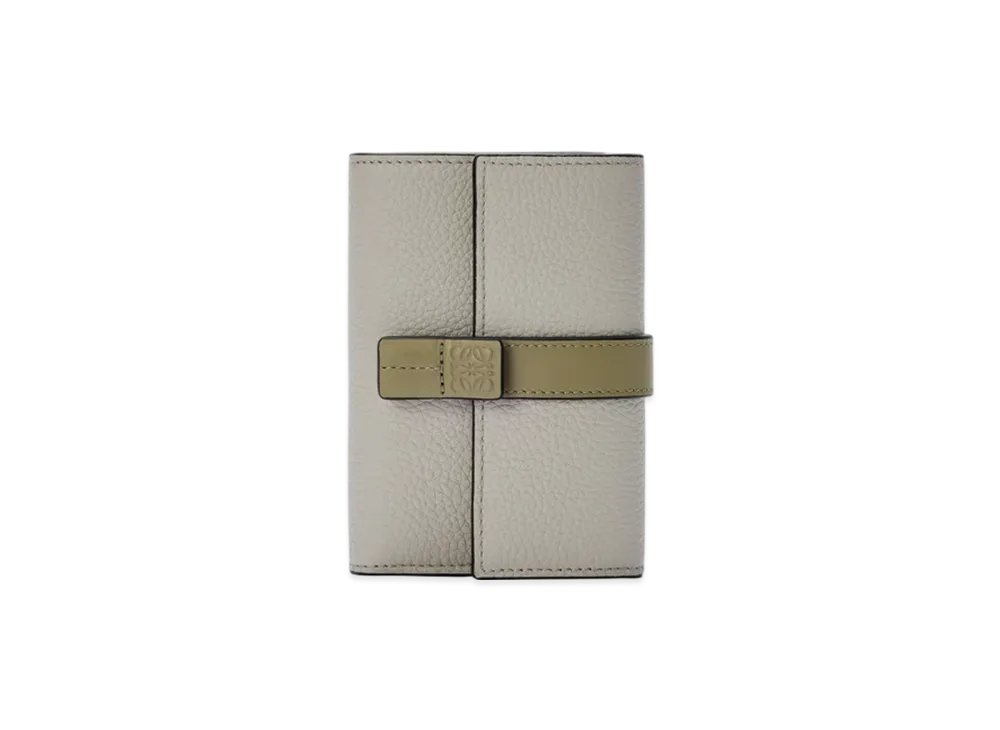 LOEWE Vertical Wallet Small "Shell Grey/Eucalyptus"