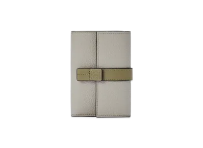 LOEWE Vertical Wallet Small "Shell Grey/Eucalyptus"