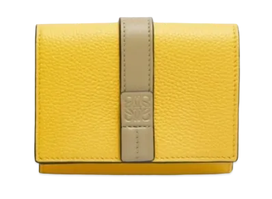 LOEWE Trifold Wallet Soft Grain Calf "Yellow/Clay Green"