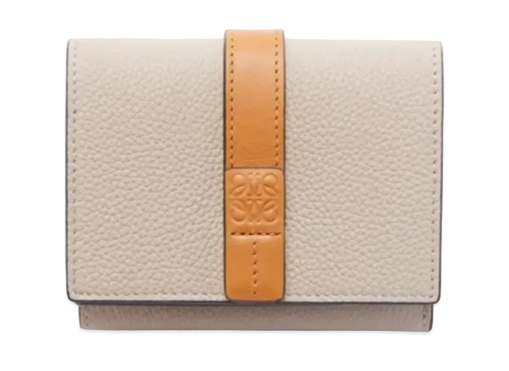 LOEWE Trifold Wallet Soft Grain Calf "Light Oats/Honey"