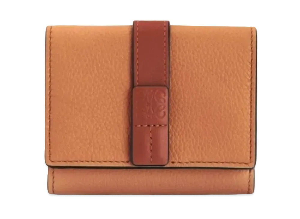 LOEWE Trifold Wallet Soft Grain Calf "Light Caramel/Pecan"