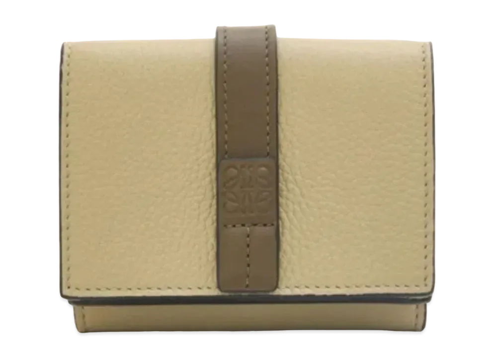 LOEWE Trifold Wallet Soft Grain Calf "Laurel Green/Dark Khaki Green"