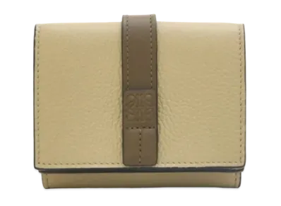 LOEWE Trifold Wallet Soft Grain Calf "Laurel Green/Dark Khaki Green"