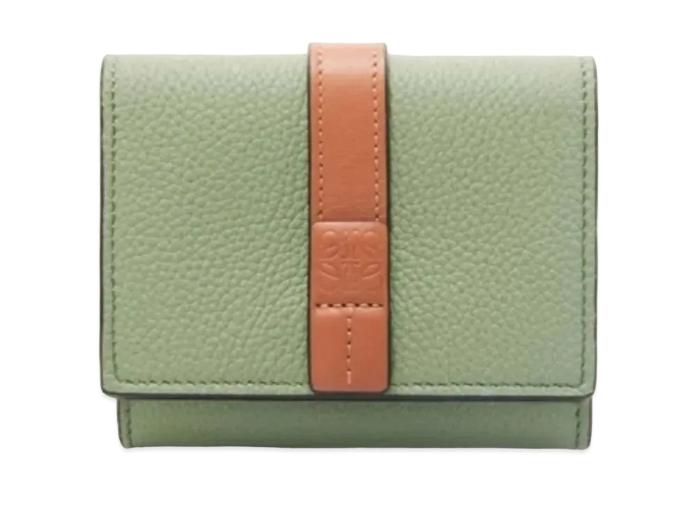 LOEWE Trifold Wallet Soft Grain Calf "Rosemary/Tan"