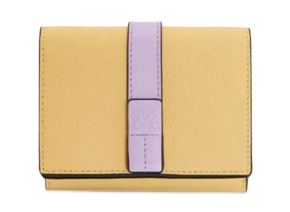 LOEWE Trifold Wallet Soft Grain Calf "Dark Butter/Mauve"