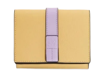 LOEWE Trifold Wallet Soft Grain Calf "Dark Butter/Mauve"