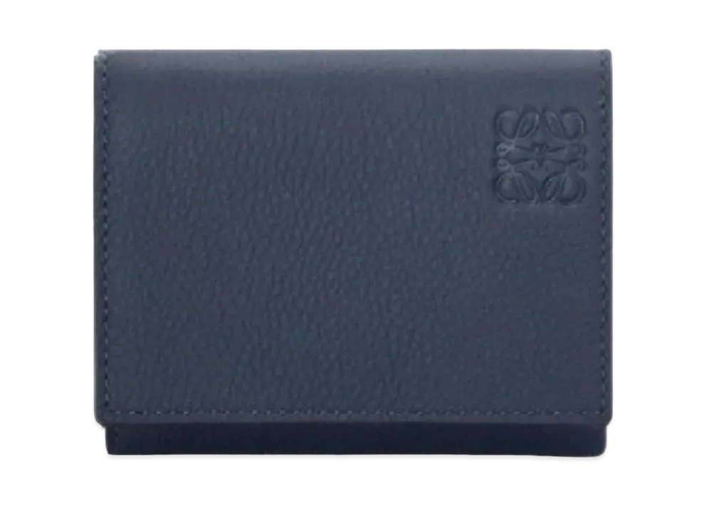 LOEWE Trifold Wallet Soft Grain Calf "Onyx Blue"