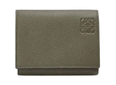 LOEWE Trifold Wallet Soft Grain Calf "Khaki Green"