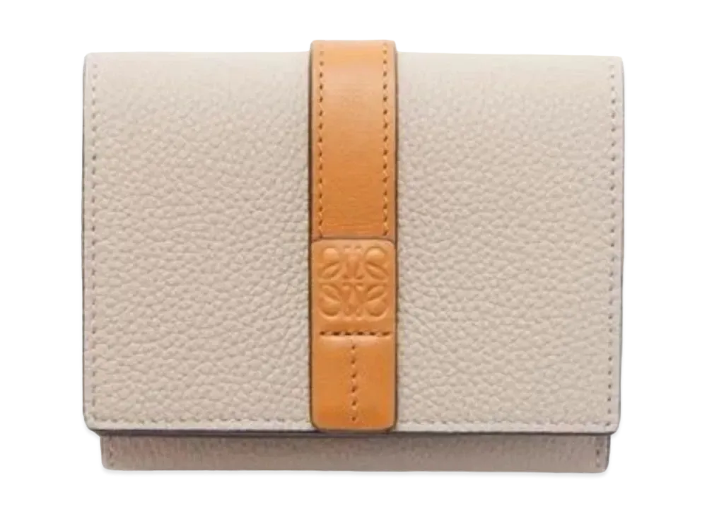 LOEWE Trifold Wallet Soft Grain Calf "Light Oats/Honey"