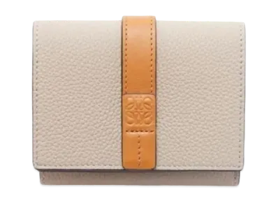 LOEWE Trifold Wallet Soft Grain Calf "Light Oats/Honey"