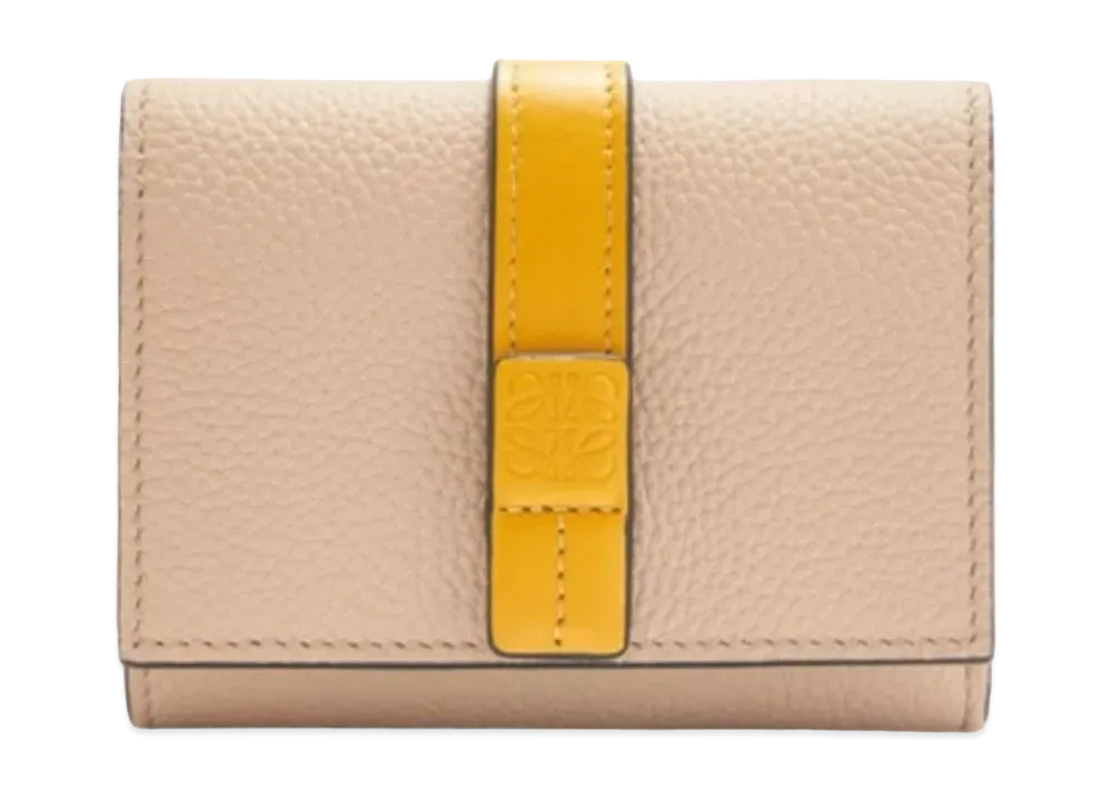 LOEWE Trifold Wallet Soft Grain Calf "Paper Craft/Sunflower"