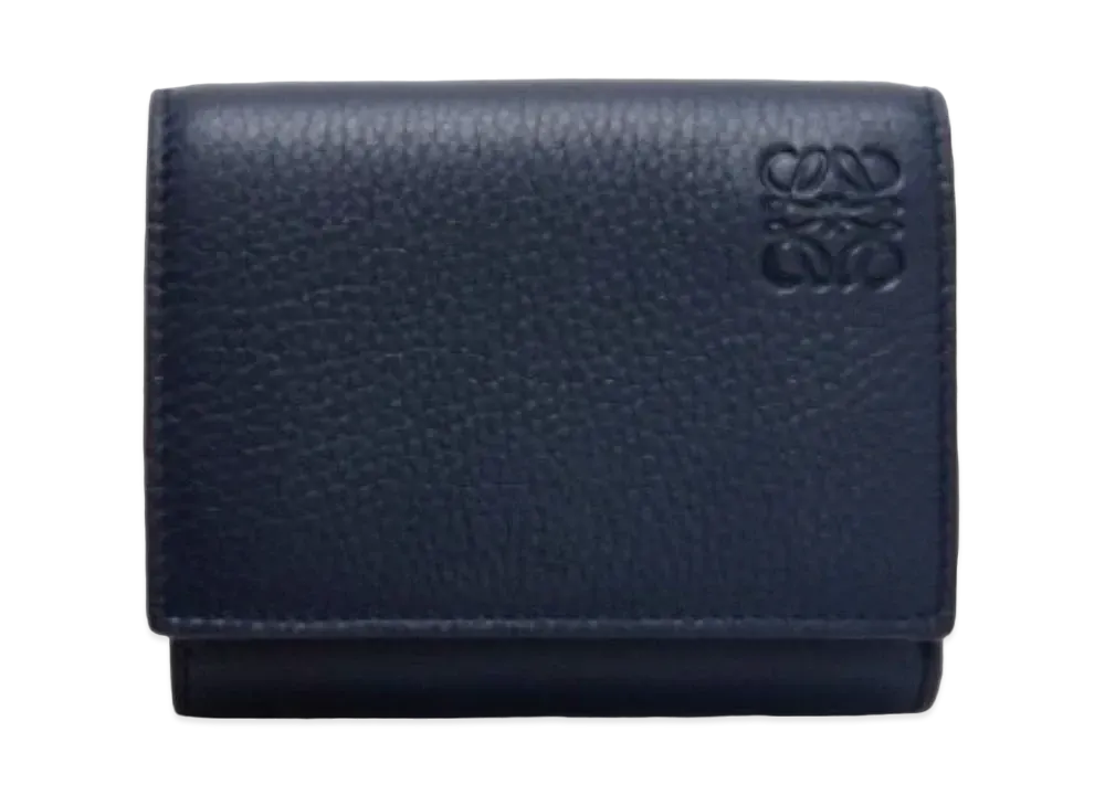 LOEWE Trifold Wallet Soft Grain Calf "Deep Navy"