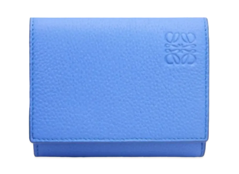 LOEWE Trifold Wallet Soft Grain Calf "Seaside Blue"