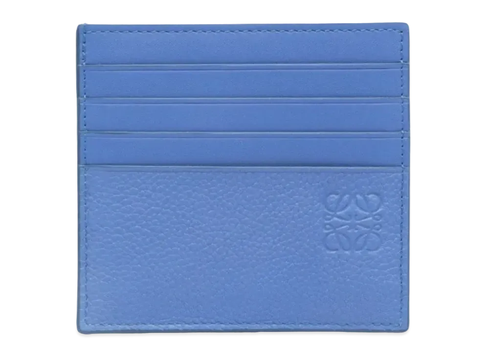 LOEWE Open Plain Card Holder Soft Grain Calf "Seaside Blue"