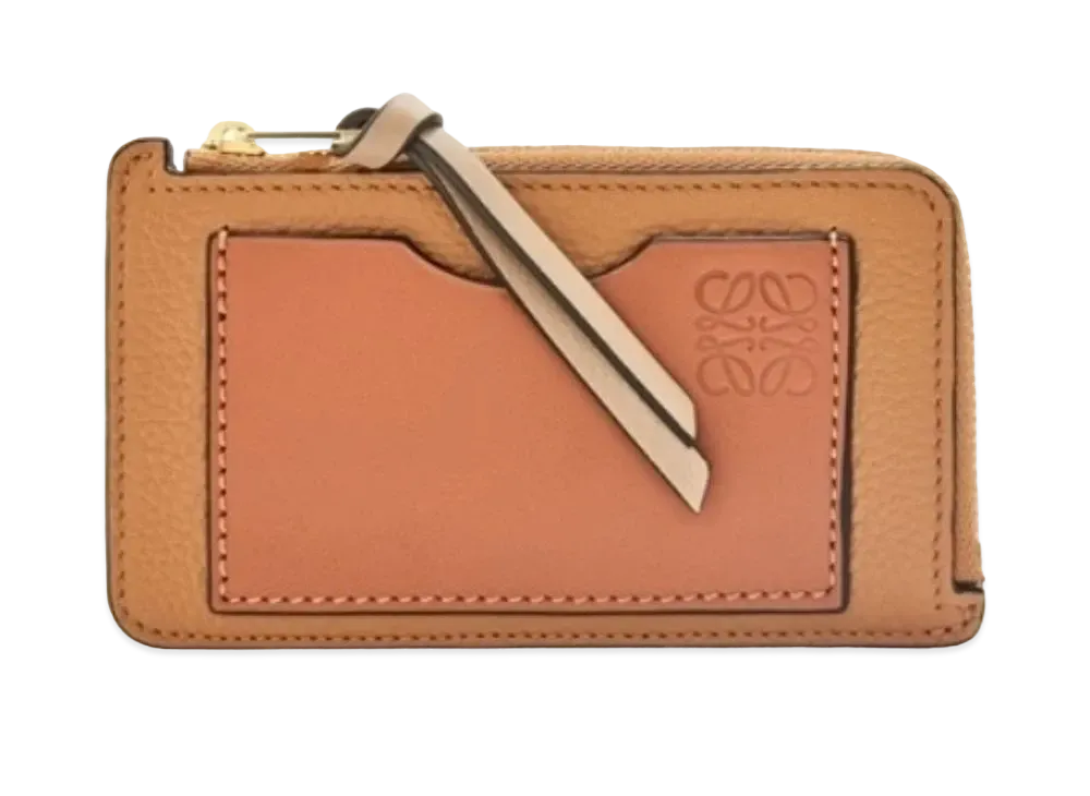 LOEWE Coin Card Holder Soft Grain Calf "Toffy/Tongue"