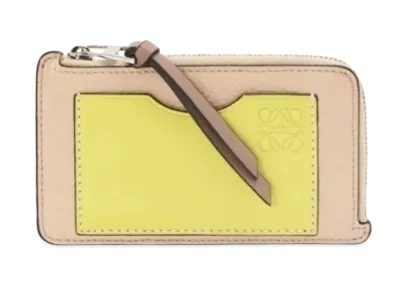 LOEWE Coin Card Holder Soft Grain Calf "Nude/Citron"
