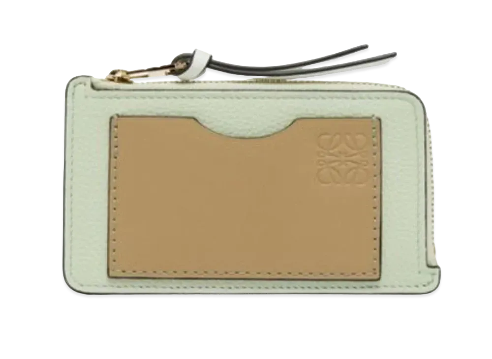LOEWE Coin Card Holder Soft Grain Calf "Springjade/Clay Green"