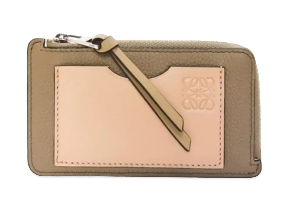 LOEWE Coin Card Holder Soft Grain Calf "Art Chooke Green/Dusty Beige"