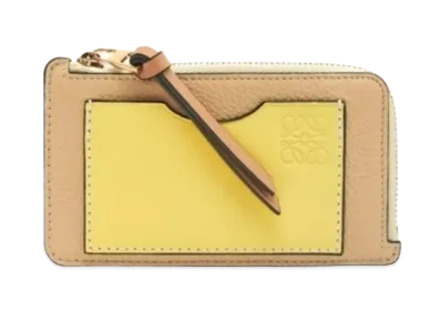 LOEWE Coin Card Holder Soft Grain Calf "Butter/Pale Lemon"