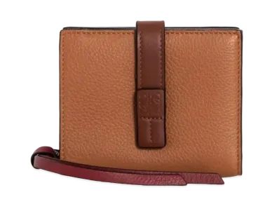 LOEWE Compact Zip Wallet Soft Grain Calf "Light Caramel/Pecan"