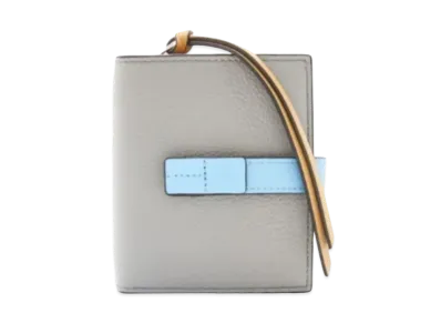 LOEWE Compact Zip Wallet Soft Grain Calf "Pearl Gray/Dusty Blue"