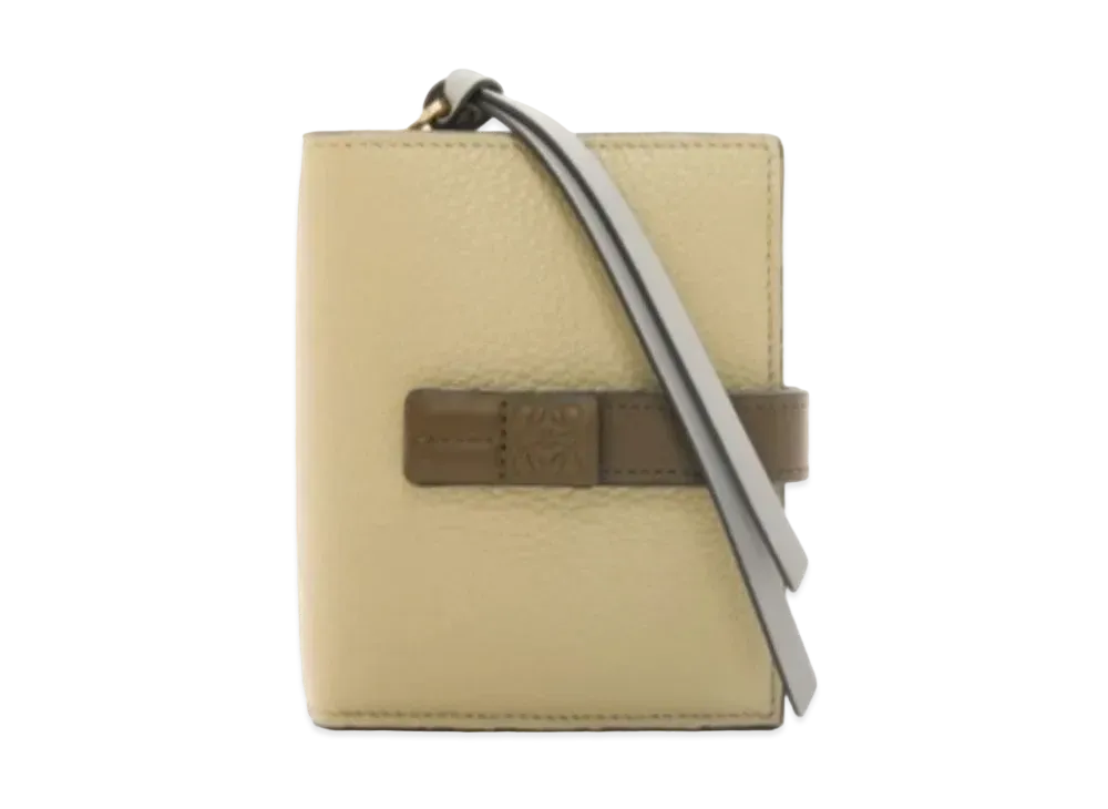 LOEWE Compact Zip Wallet Soft Grain Calf "Laurel Green/Dark Khaki Green"