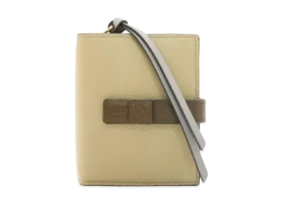 LOEWE Compact Zip Wallet Soft Grain Calf "Laurel Green/Dark Khaki Green"