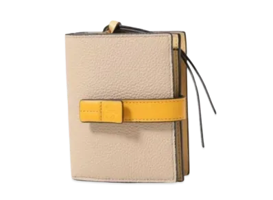 LOEWE Compact Zip Wallet Soft Grain Calf "Paper Craft/Sunflower"
