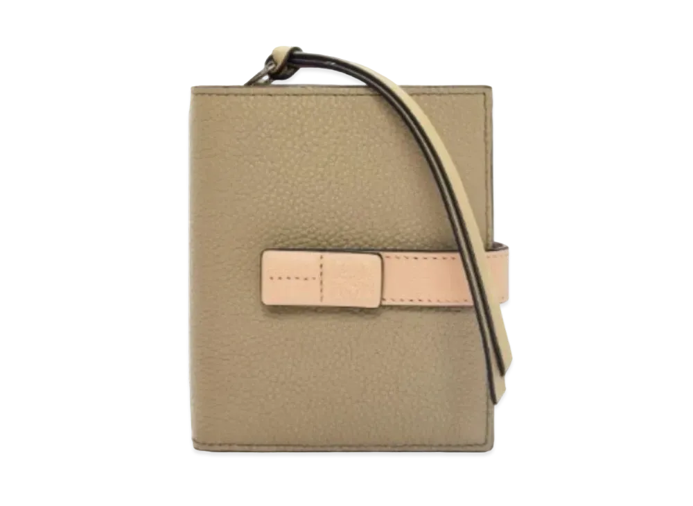 LOEWE Compact Zip Wallet Soft Grain Calf "Art Chooke Green/Dusty Beige"