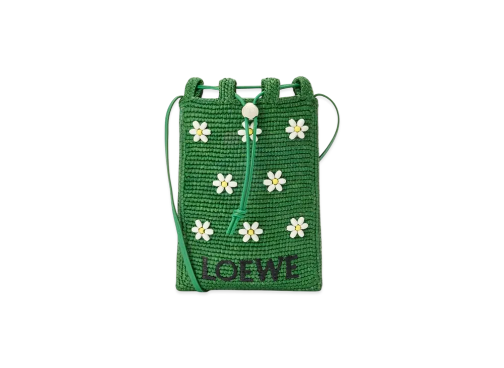 LOEWE Drawstring Pocket "Tropical Green/White"
