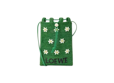 LOEWE Drawstring Pocket "Tropical Green/White"