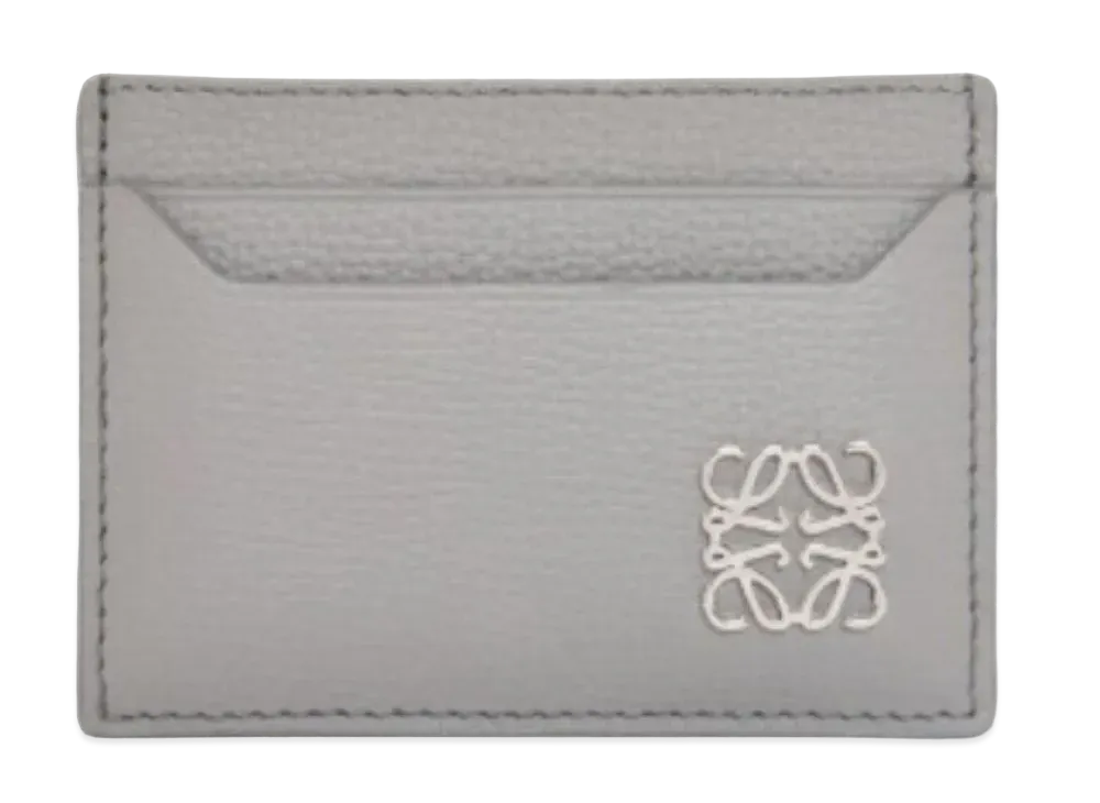 LOEWE Anagram Plain Card Holder Pebble Grain Calf "Pearl Gray"