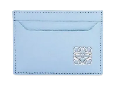 LOEWE Anagram Plain Card Holder Pebble Grain Calf "Dusty Blue"