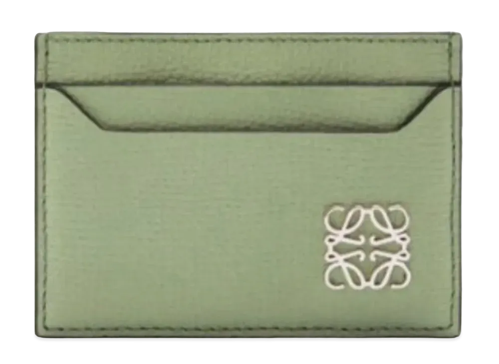 LOEWE Anagram Plain Card Holder Pebble Grain Calf "Rosemary"