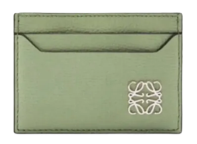 LOEWE Anagram Plain Card Holder Pebble Grain Calf "Rosemary"