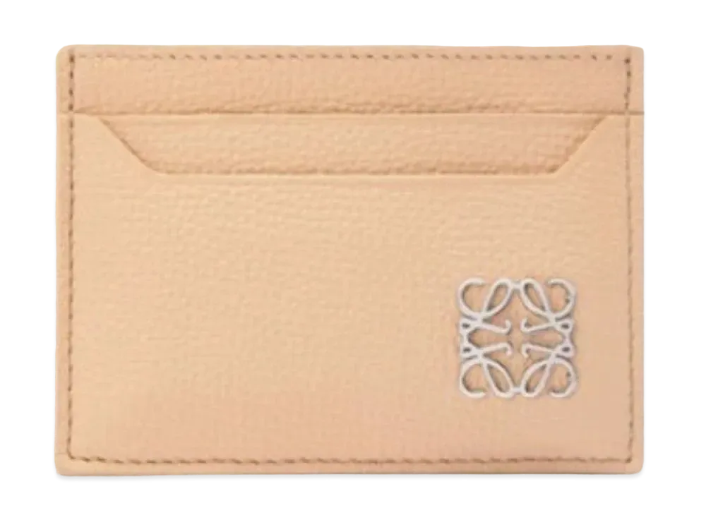 LOEWE Anagram Plain Card Holder Pebble Grain Calf "Nude"