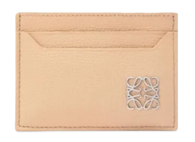 LOEWE Anagram Plain Card Holder Pebble Grain Calf "Nude"