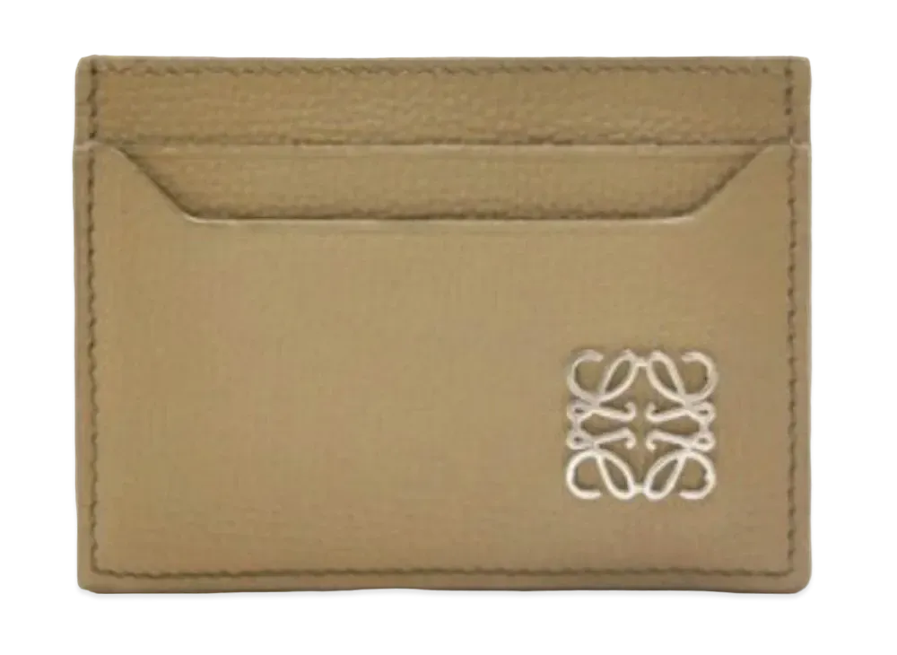 LOEWE Anagram Plain Card Holder Pebble Grain Calf "Artichoke Green"