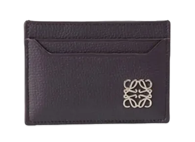 LOEWE Anagram Plain Card Holder Pebble Grain Calf "Deep Ovazine"