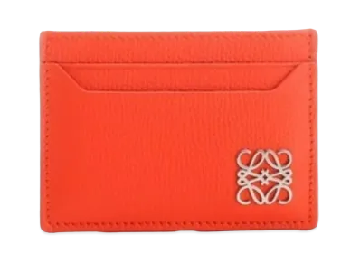 LOEWE Anagram Plain Card Holder Pebble Grain Calf "Vivid Orange"